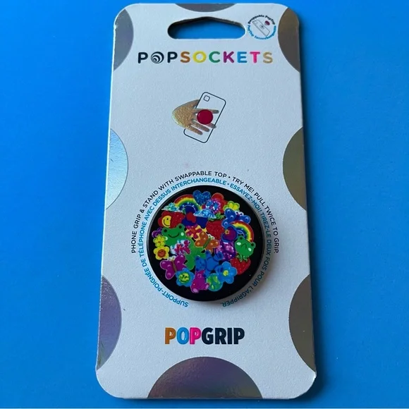 PopSockets Phone Grip Stand Electric Blue Squishy Popper POPGRIP Popsocket - View #6